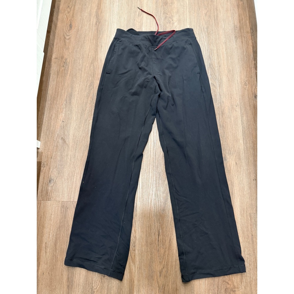Lululemon Kung Fu Pant Mens Large Black Straight Leg Nylon Lycra Yoga Pants